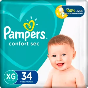 Kit c/04 und - FRALDA PAMPERS CONFORT SEC MEGA XG 34UN