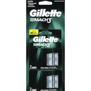 CARGA MACH3 REGULAR 4 CARTELAS COM 2UN + APARELHO BARBA MACH3 ACQUAGRIP REGULAR