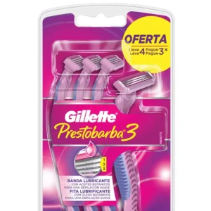 KIT c/04 und - APARELHO DEPILATÓRIO GILLETTE PRESTOBARBA 3 PB 4UN L4P3