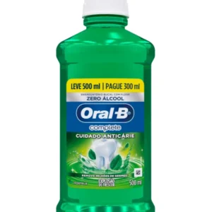 ANTISSÉPTICO BUCAL ORAL-B COMPLETE 500ML HORTELÃ ZERO ÁLCOOL L500P300ML