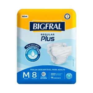 Kit c/08 und - FRALDA BIGFRAL REGULAR PLUS M 08UN GERIÁTRICA