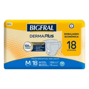 Kit c/04 und - FRALDA BIGFRAL DERMA PLUS ECONÔMICA M 18UN GERIÁTRICA