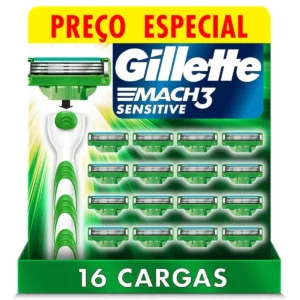 Kit c/03 - CARGA PARA APARELHO DE BARBEAR GILLETTE MACH3 SENSITIVE 16 UNIDADES