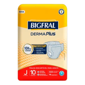 Kit c/04 und - Fralda Descartável Bigfral Derma Plus J 10 Unidades